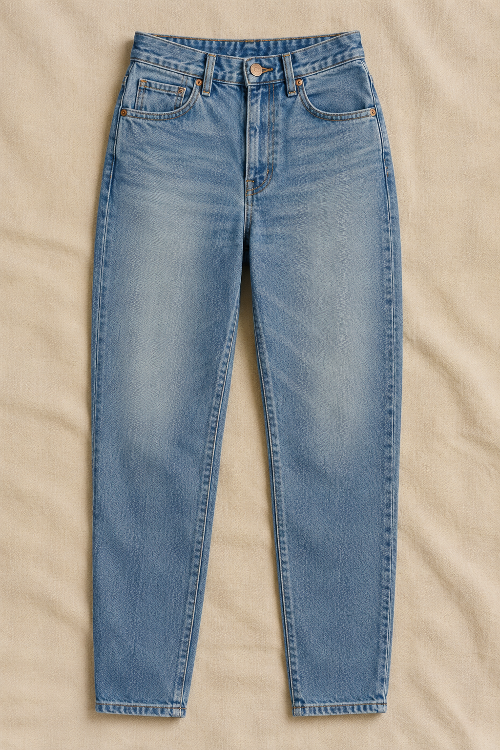 High-Rise Mom Jeans — Vintage cut, lived-in feel.