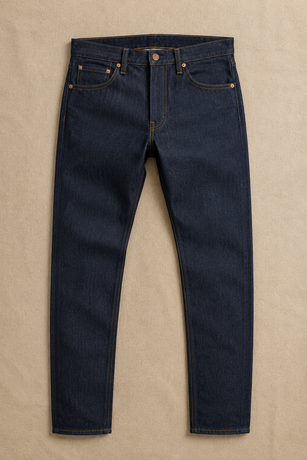Slim Tapered Jeans — Close, never tight.